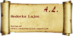 Andorka Lajos névjegykártya